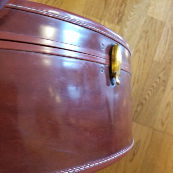 Vintage Round Samsonite Suitcase-Hatbox Luggage- Train Case Style 4920 - Picture 10 of 16